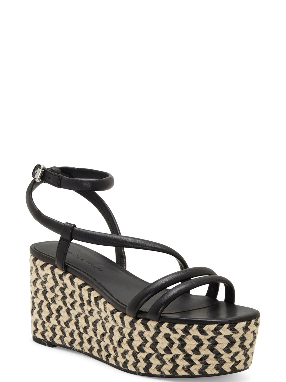 Rebecca Minkoff Black Braided Platform Wedge Sandals